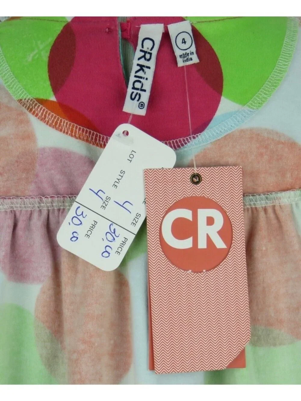 CR Kids Dress Toddler Size 4 Multi Colored Pullover Polka Dot Sleeveless